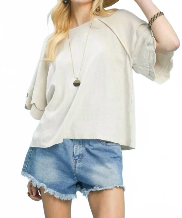 UMGEE Tops - NEW UMGEE linen blend raglan sleeve top in oatmeal